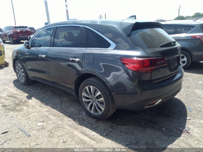 2016 ACURA MDX W/TECH/ENTERTAINMENT/W - 5FRYD4H62GB040596