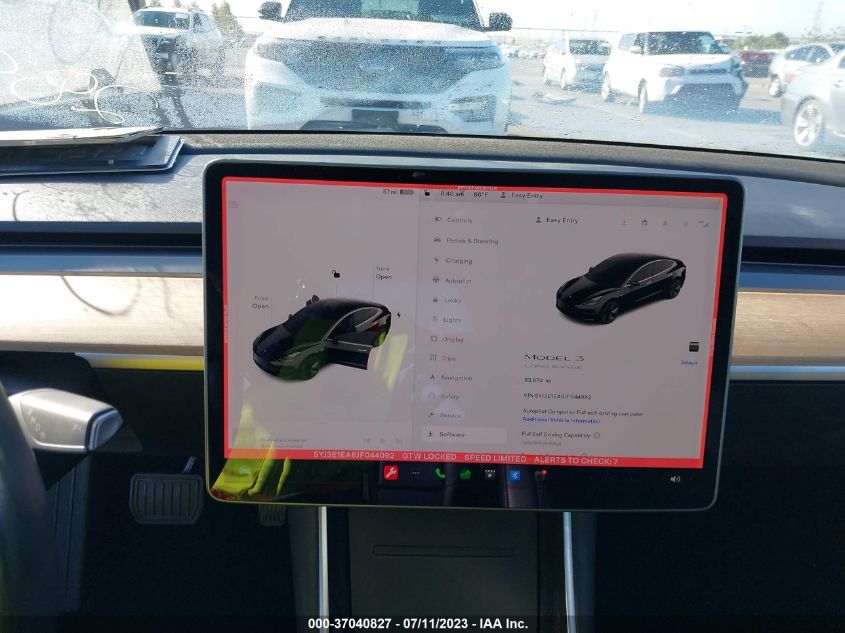 2018 TESLA MODEL 3 RANGE BATTERY - 5YJ3E1EA6JF044092
