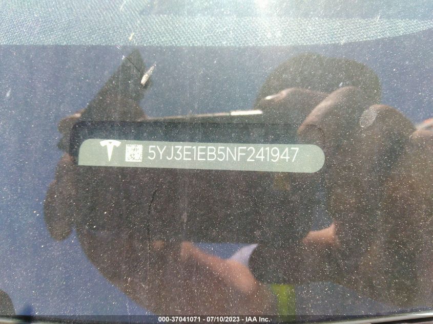 2022 TESLA MODEL 3 LONG RANGE - 5YJ3E1EB5NF241947