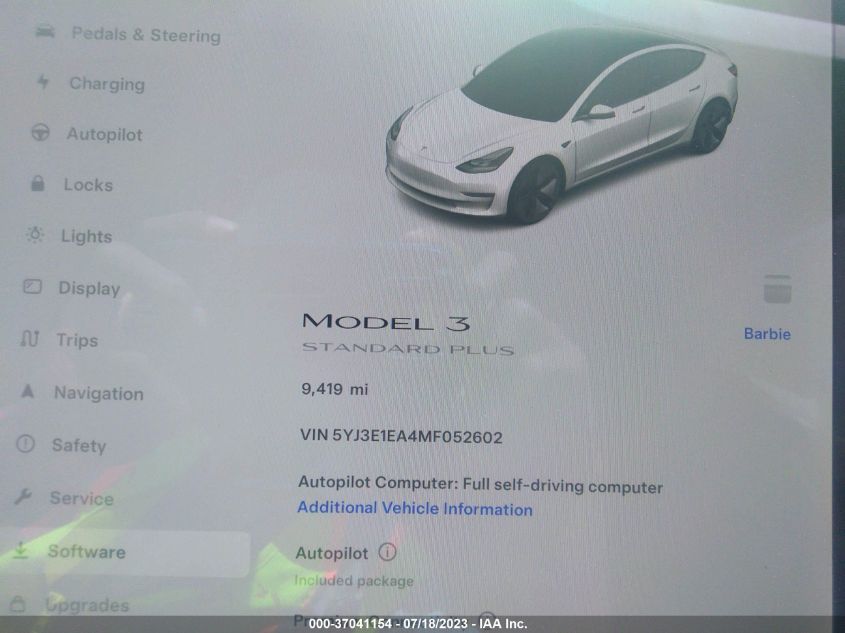2021 TESLA MODEL 3 STANDARD RANGE PLUS - 5YJ3E1EA4MF052602