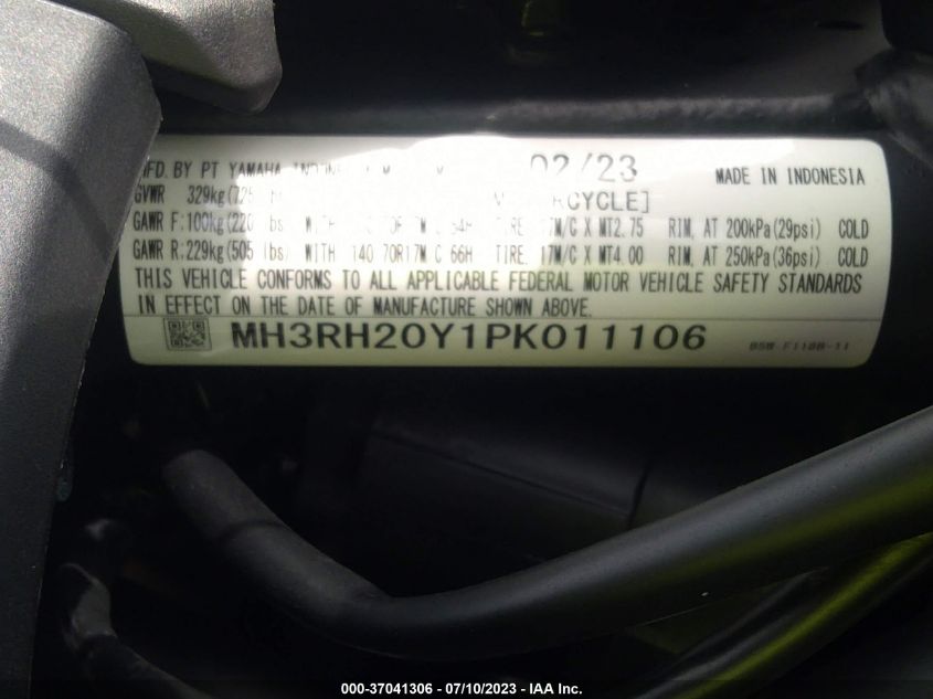 2023 YAMAHA MT-03 MH3RH20Y1PK011106