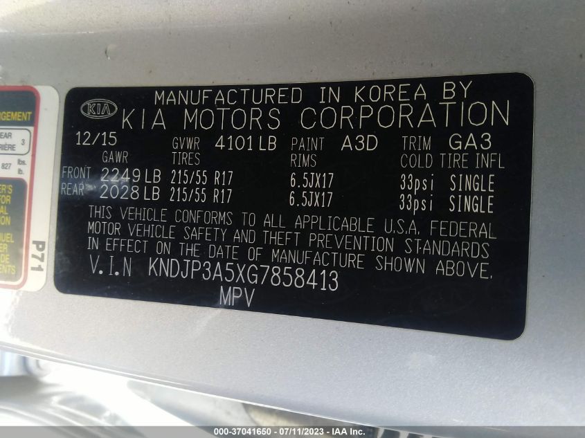 2016 KIA SOUL + - KNDJP3A5XG7858413