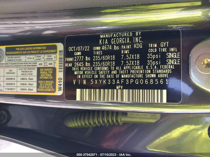 2023 KIA SPORTAGE EX - 5XYK33AF3PG068561