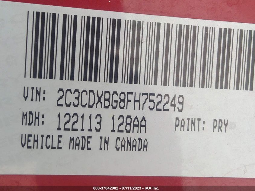2015 DODGE CHARGER SE - 2C3CDXBG8F8752249