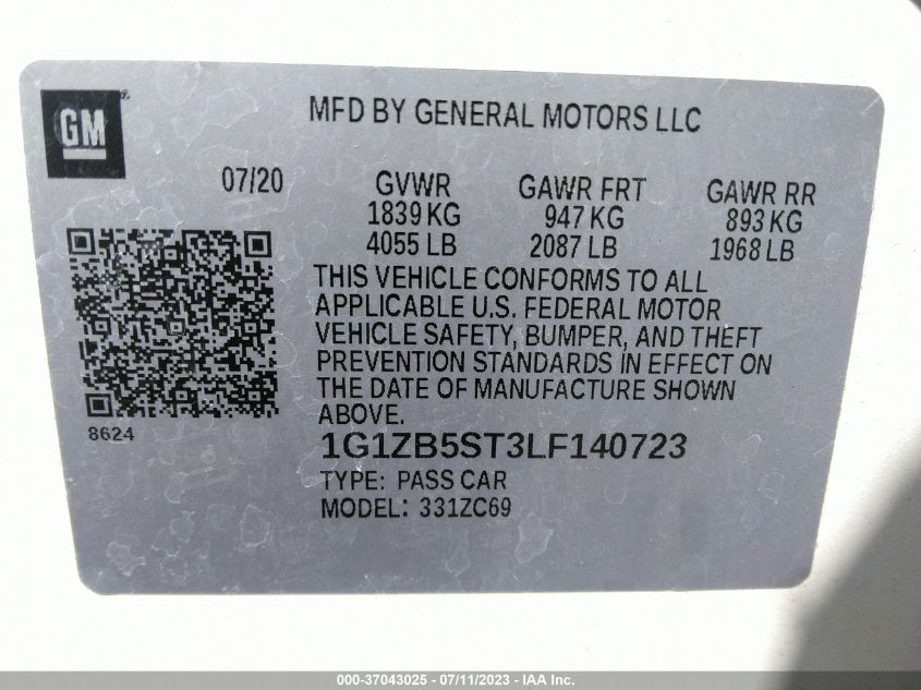 2020 CHEVROLET MALIBU LS - 1G1ZB5ST3LF140723