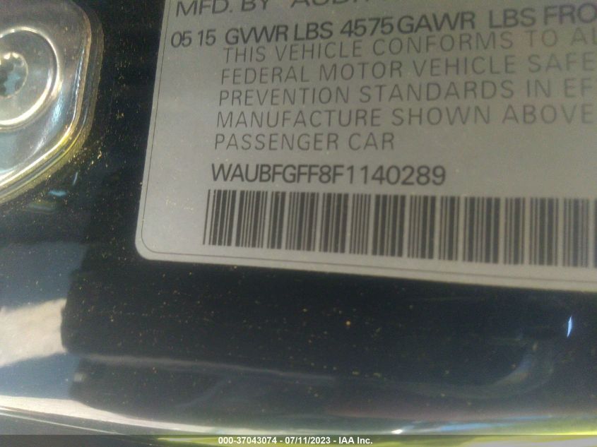 2015 AUDI S3/A3 2.0T PREMIUM WAUBFGFF8F1140289