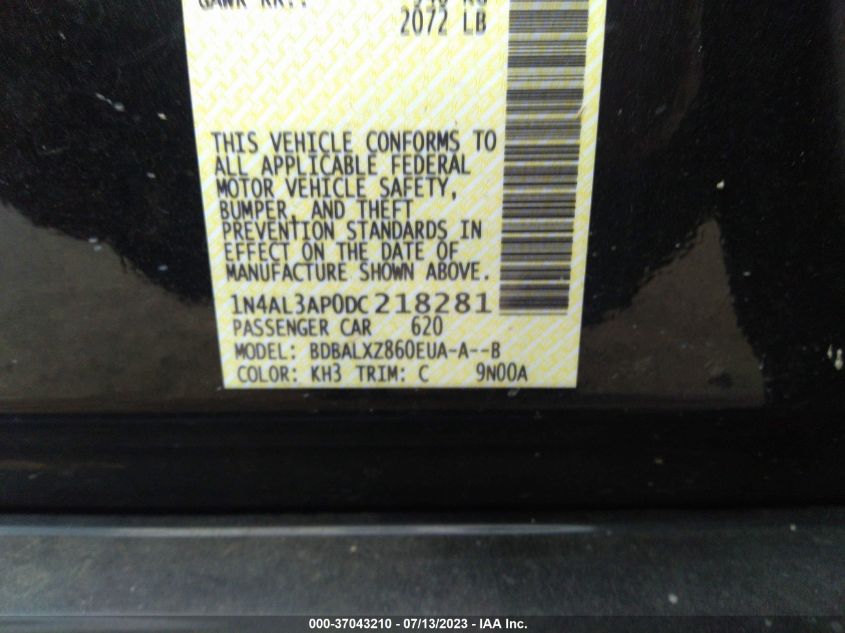 2013 NISSAN ALTIMA 2.5 SL - 1N4AL3AP0DC218281