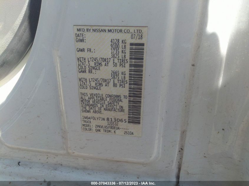 2018 NISSAN NV CARGO SV 1N6AF0LY7JN813065