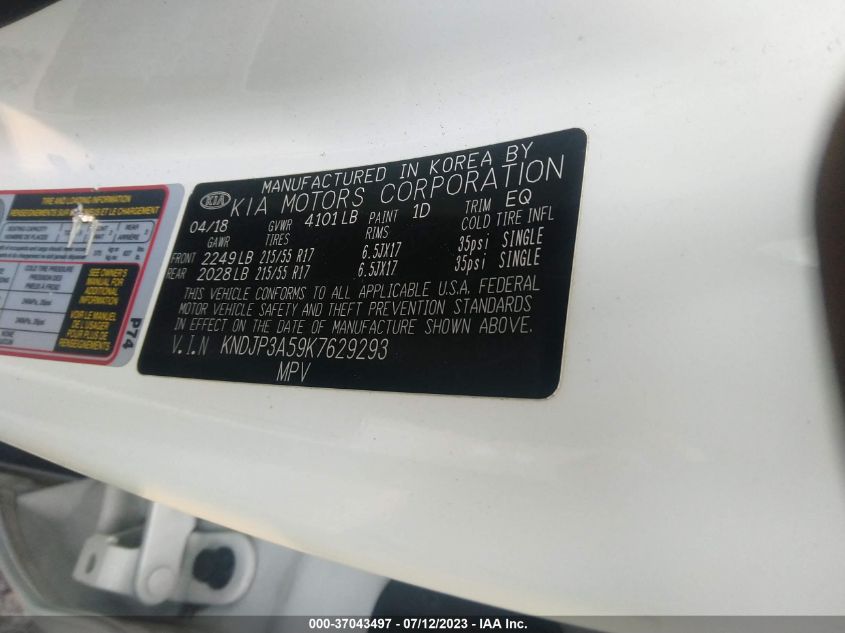 2019 KIA SOUL + - KNDJP3A59K7629293