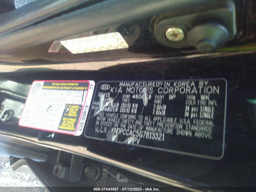 2016 KIA SPORTAGE EX - KNDPCCAC5G7813321
