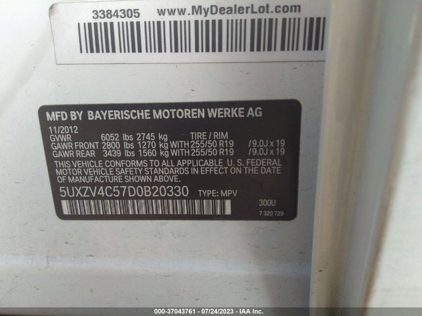 2013 BMW X5 XDRIVE35I - 5UXZV4C57D0B20330