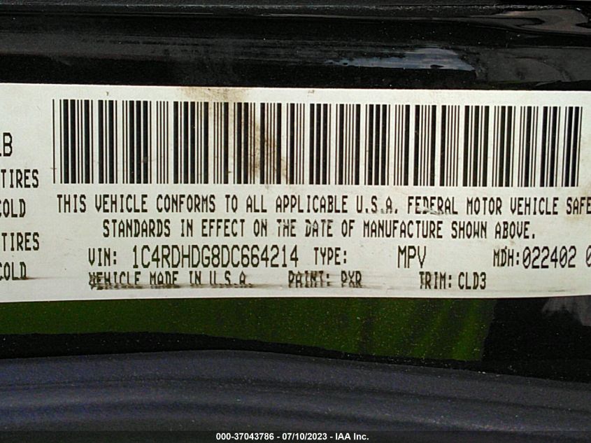 2013 DODGE DURANGO CREW - 1C4RDHDG8DC664214