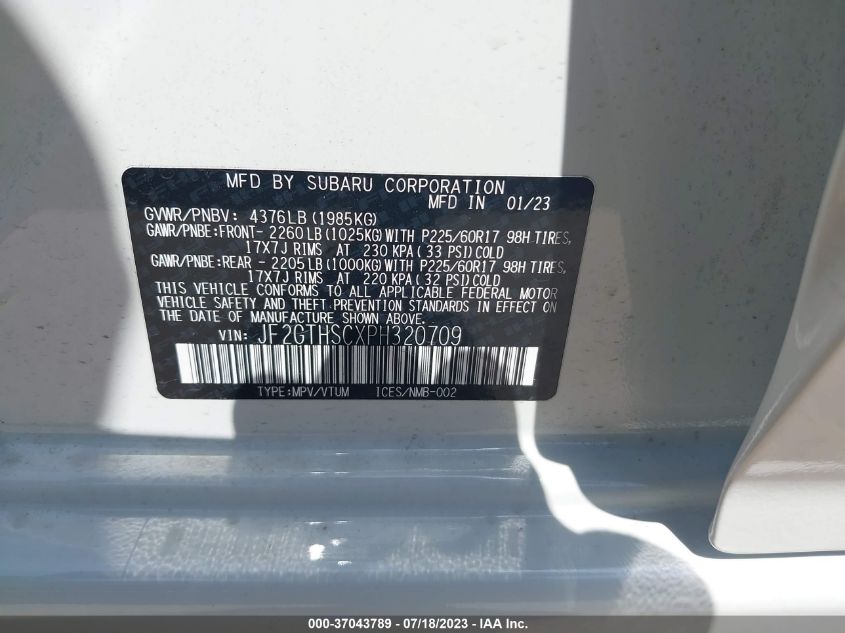 2023 SUBARU CROSSTREK SPORT - JF2GTHSCXPH320709