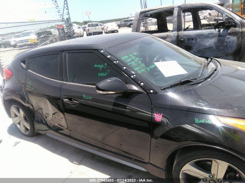 2013 HYUNDAI VELOSTER TURBO W/BLUE INT - KMHTC6AE5DU106536