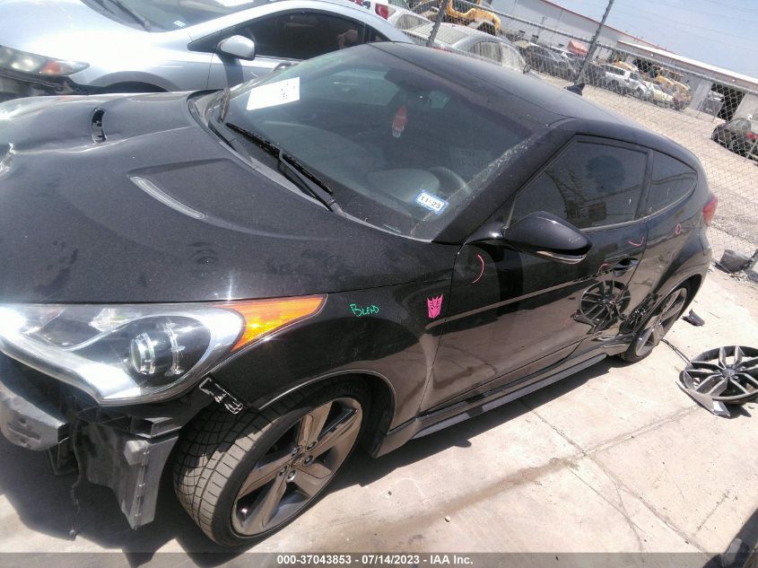 2013 HYUNDAI VELOSTER TURBO W/BLUE INT - KMHTC6AE5DU106536
