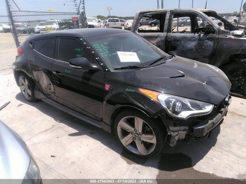 2013 HYUNDAI VELOSTER TURBO W/BLUE INT - KMHTC6AE5DU106536