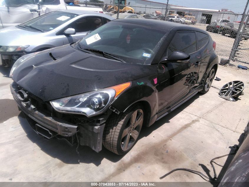 2013 HYUNDAI VELOSTER TURBO W/BLUE INT - KMHTC6AE5DU106536