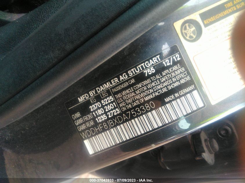 2013 MERCEDES-BENZ E-CLASS E 350 - WDDHF8JBXDA753380