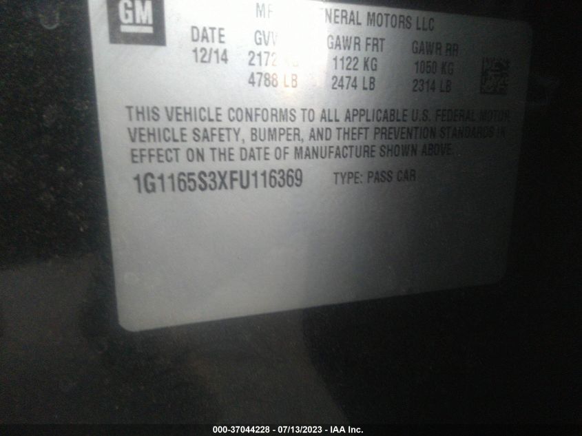 2015 CHEVROLET IMPALA LTZ - 1G1165S3XFU116369