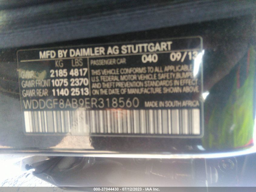 2014 MERCEDES-BENZ C-CLASS C 300 - WDDGF8AB9ER318560