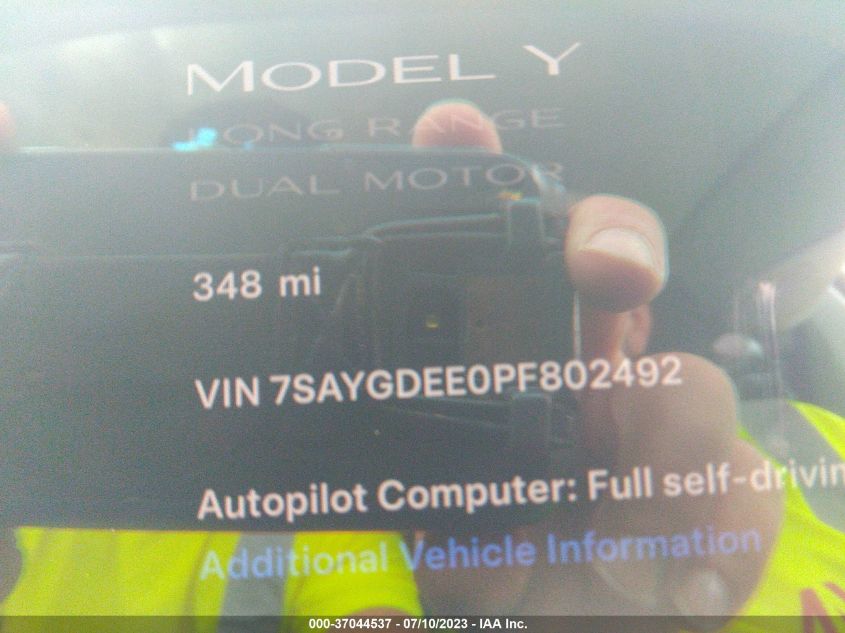 2023 TESLA MODEL Y LONG RANGE - 7SAYGDEE0PF802492