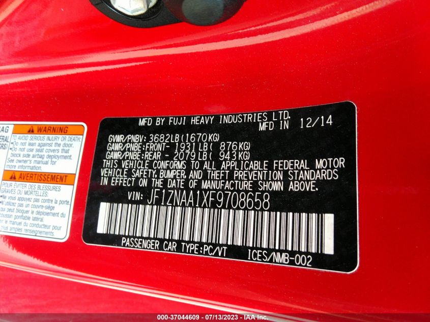 2015 TOYOTA FR-S JF1ZNAA1XF9708658