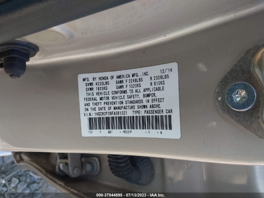 2015 HONDA ACCORD SEDAN LX - 1HGCR2F39FA081021