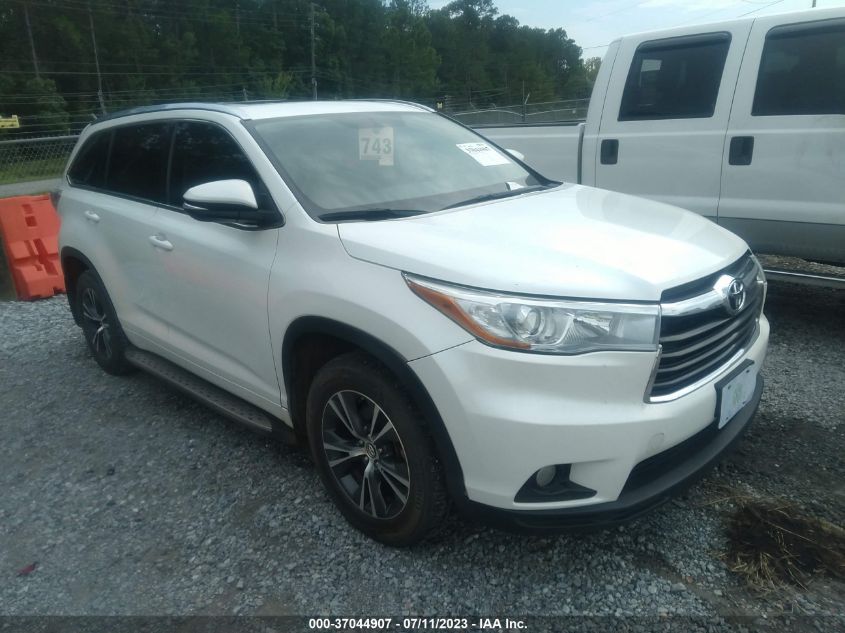2016 TOYOTA HIGHLANDER XLE - 5TDKKRFH5GS177462