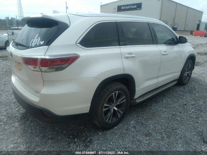 2016 TOYOTA HIGHLANDER XLE - 5TDKKRFH5GS177462