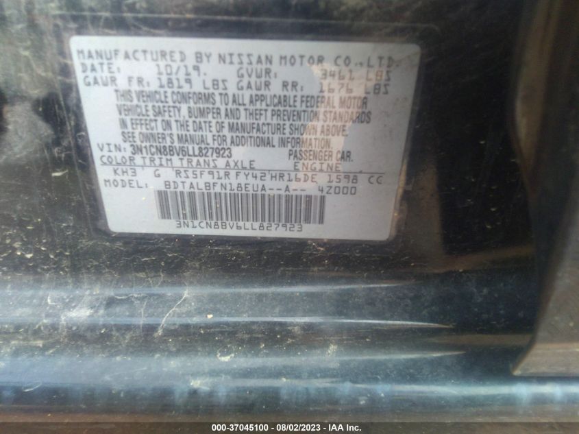 2020 NISSAN VERSA S - 3N1CN8BV6LL827923