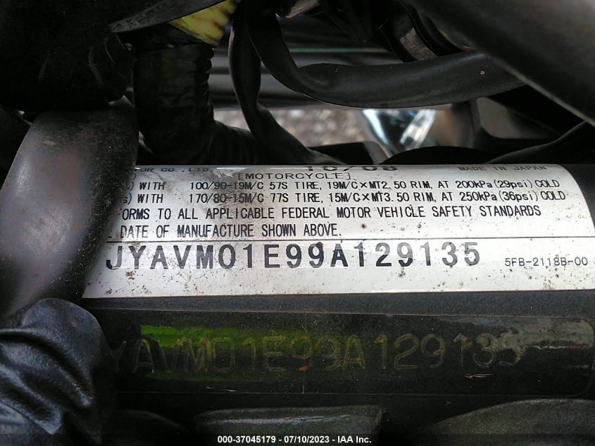 2009 YAMAHA XVS650 A/AT JYAVM01E99A129135