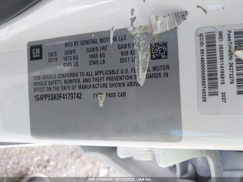 2015 BUICK VERANO - 1G4PP5SK0F4179742