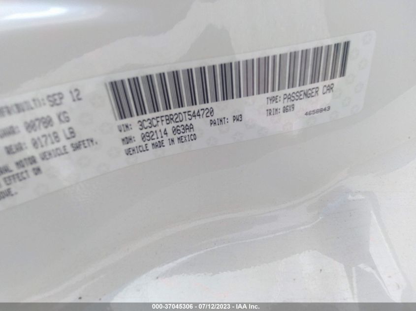 2013 FIAT 500 SPORT - 3C3CFFBR2DT544720