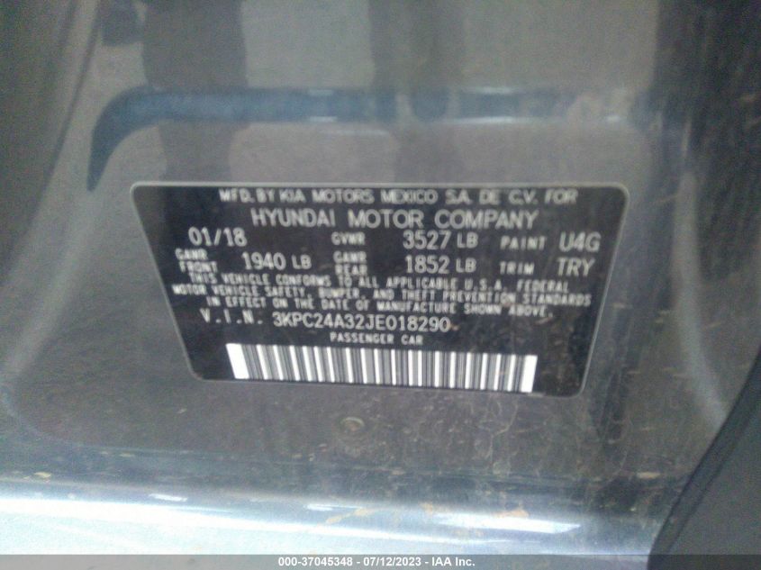 2018 HYUNDAI ACCENT SE/SEL - 3KPC24A32JE018290