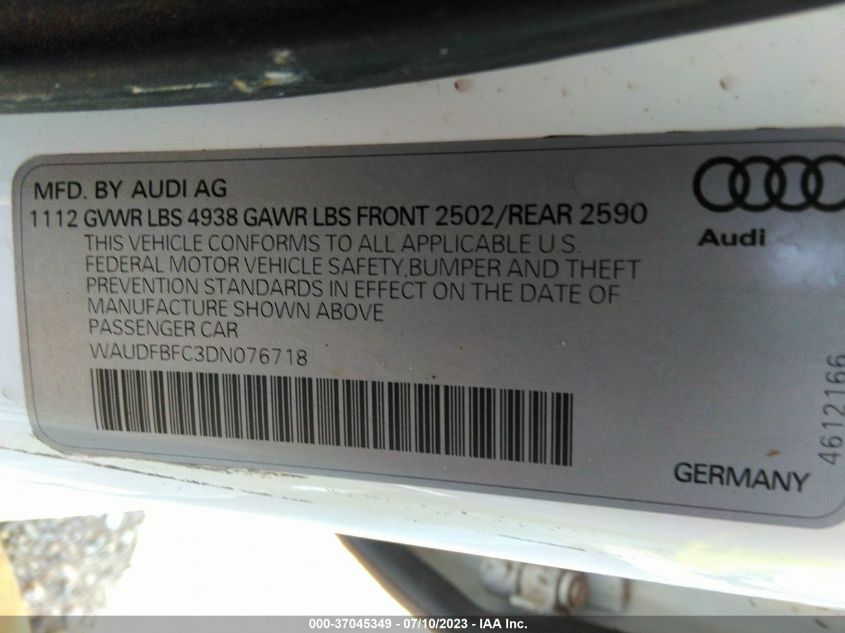 2013 AUDI A6 2.0T PREMIUM PLUS - WAUDFBFC3DN076718