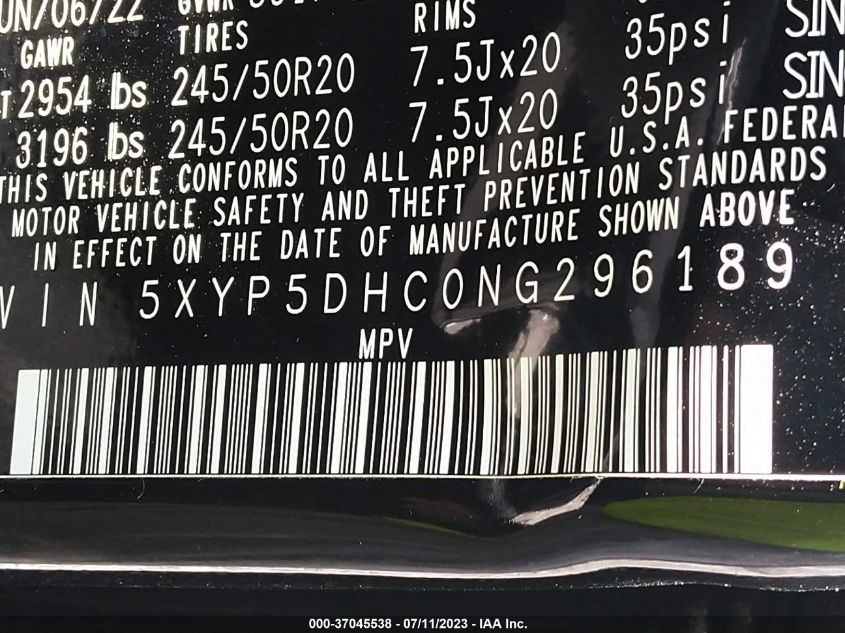 2022 KIA TELLURIDE SX - 5XYP5DHC0NG296189