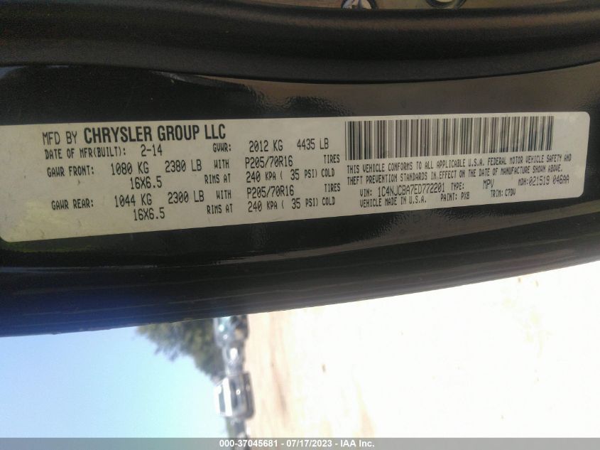 2014 JEEP COMPASS SPORT - 1C4NJCBA7ED772201