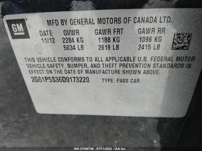 2013 CADILLAC XTS LUXURY - 2G61P5S36D9173220