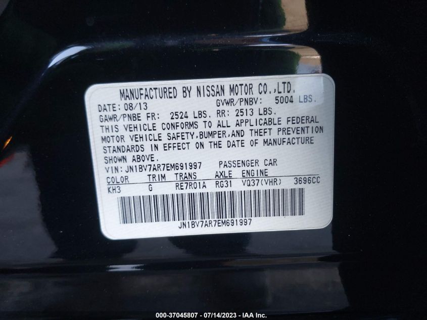 2014 INFINITI Q50 PREMIUM - JN1BV7AR7EM691997