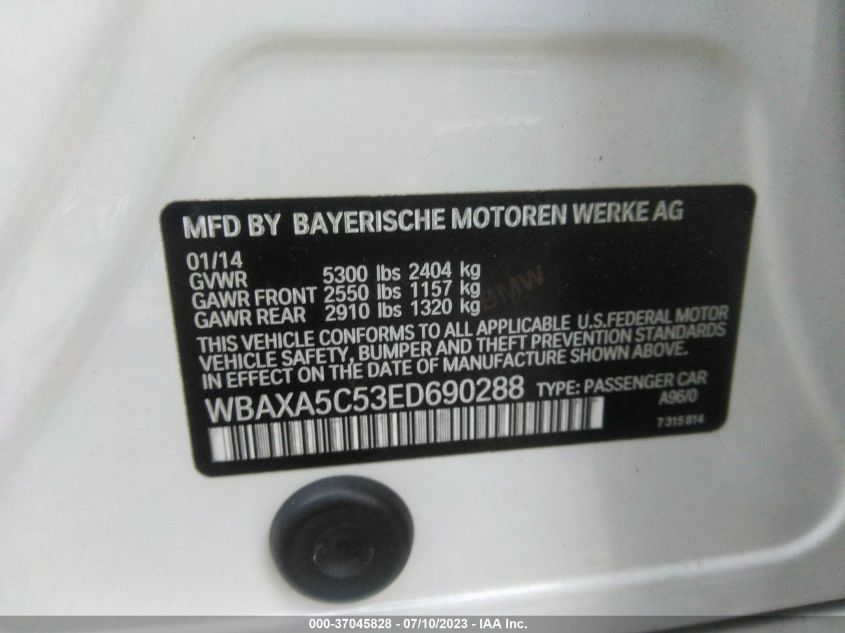 2014 BMW 5 SERIES 535D - WBAXA5C53ED690288