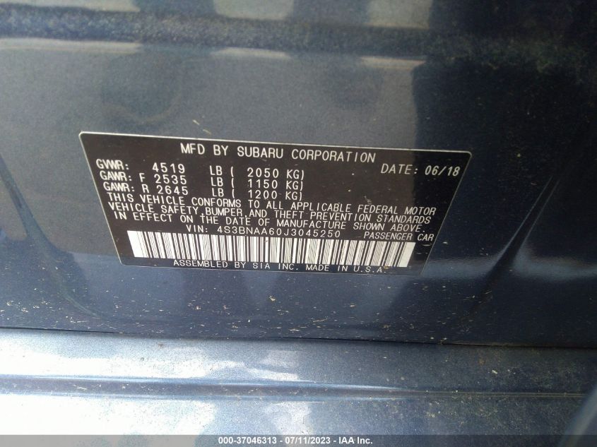 2018 SUBARU LEGACY - 4S3BNAA60J3045250