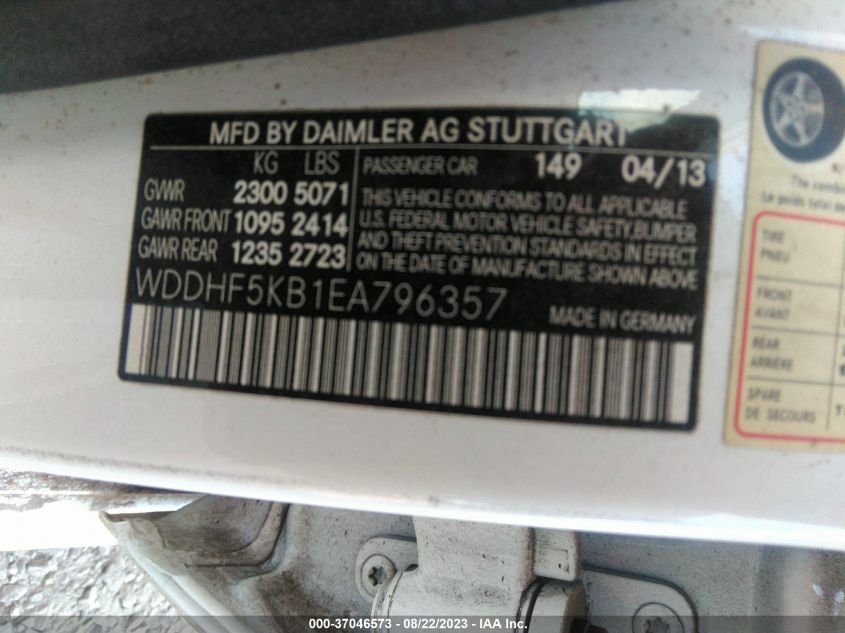 2014 MERCEDES-BENZ E 350 WDDHF5KB1EA796357