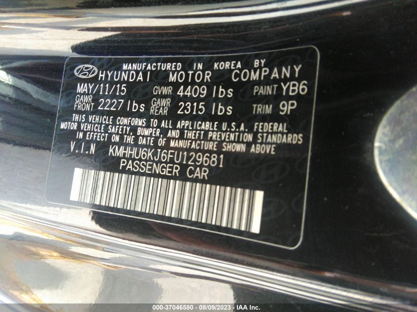 2015 HYUNDAI GENESIS COUPE 3.8L ULTIMATE KMHHU6KJ6FU129681