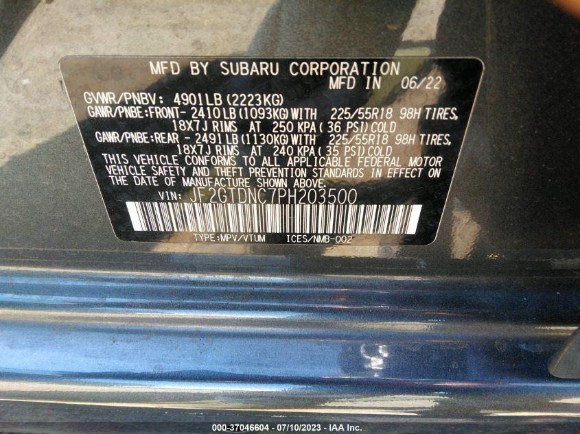 2023 SUBARU CROSSTREK LIMITED - JF2GTDNC7PH203500
