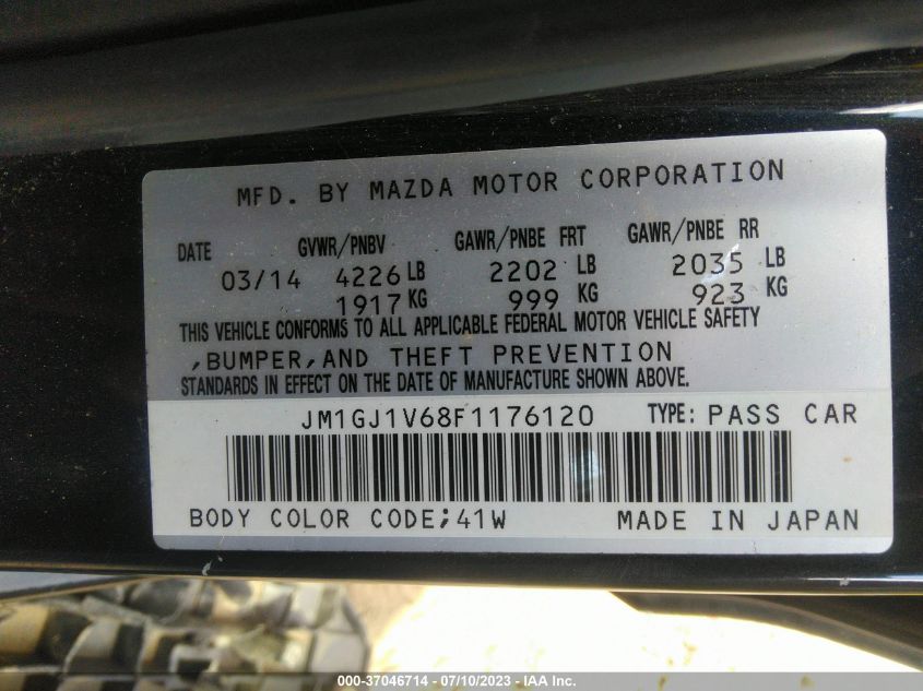 2015 MAZDA MAZDA6 I TOURING - JM1GJ1V68F1176120