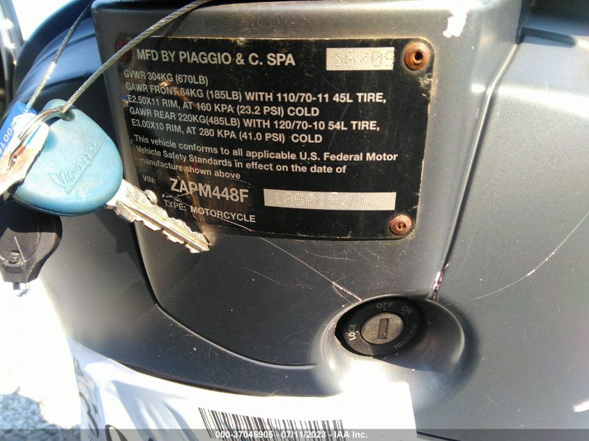 2010 VESPA LX 150 ZAPM448F1A5019276