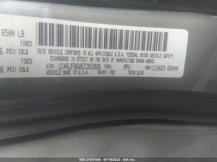 2014 JEEP GRAND CHEROKEE LIMITED - 1C4RJFBG0EC352826