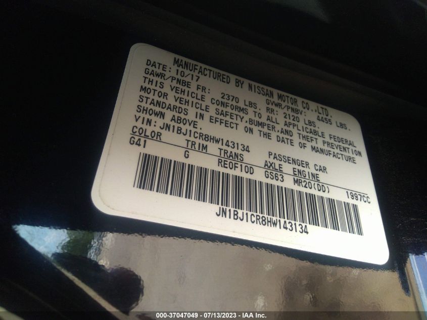 2017 NISSAN ROGUE SPORT SL - JN1BJ1CR8HW143134