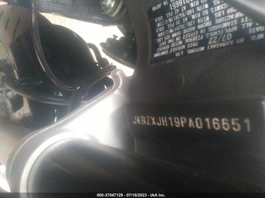 2023 KAWASAKI ZX636 K JKBZXJH19PA016651