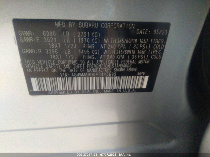 2023 SUBARU ASCENT PREMIUM - 4S4WMABD0P3445699